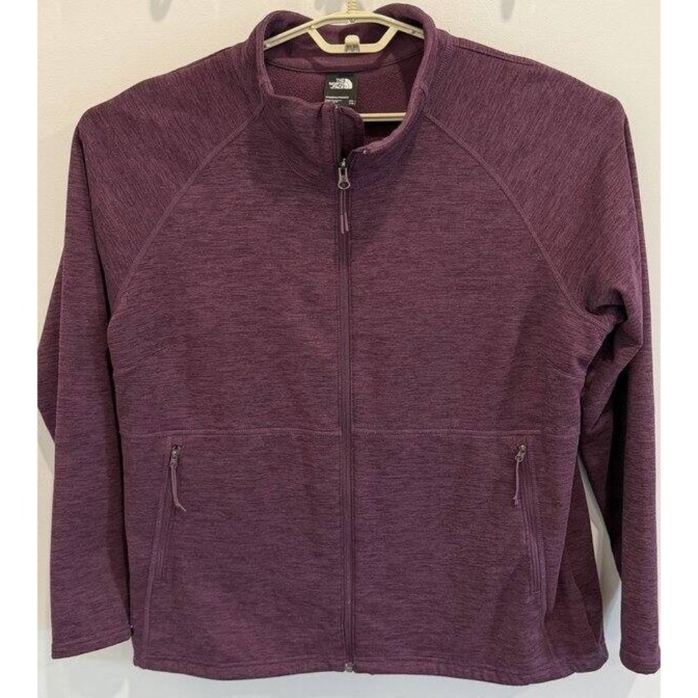 The North Face Womens Deep Purple Space Dye Full Zip Jacket Thumb Holes XXL